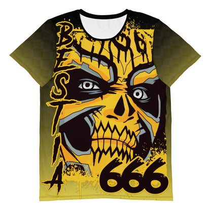 Bestia 666 Camiseta deportiva sublimada para hombre con estampado integral