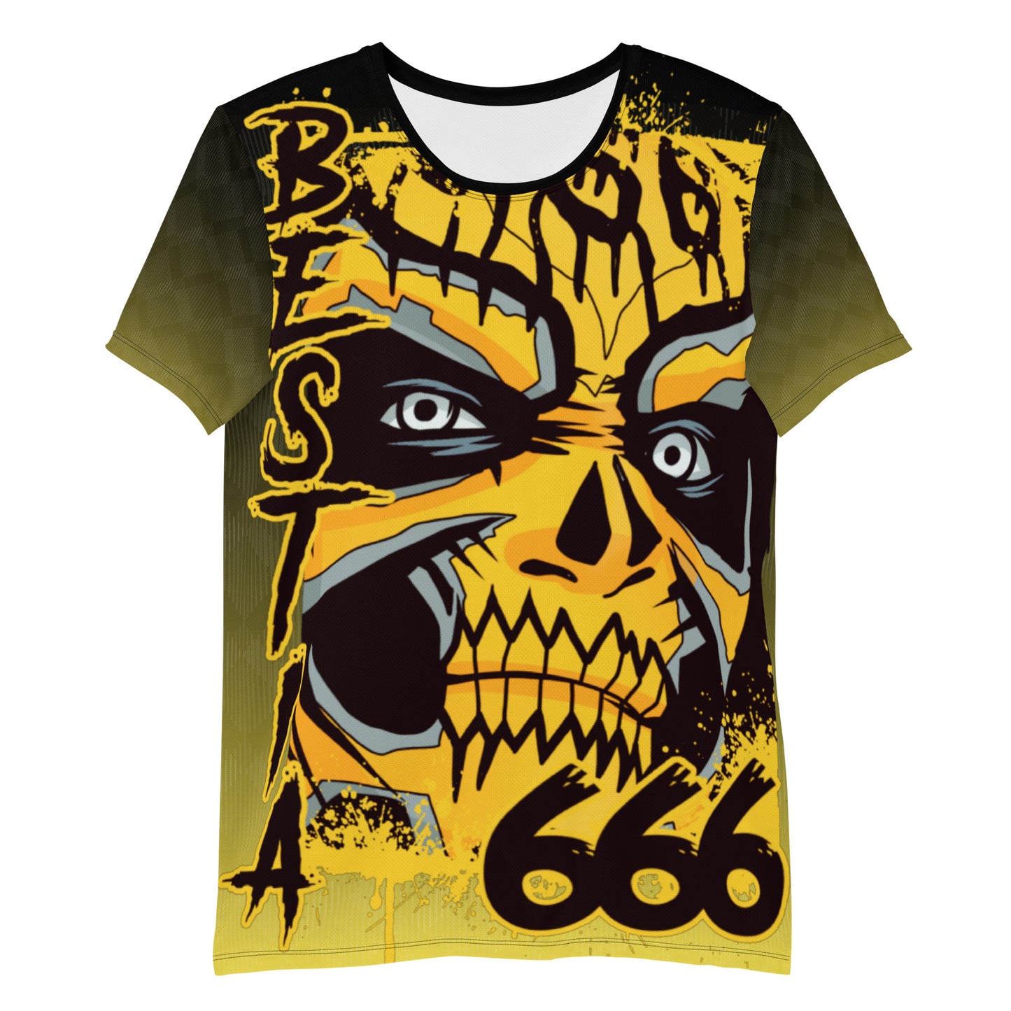 Bestia 666 Camiseta deportiva sublimada para hombre con estampado integral