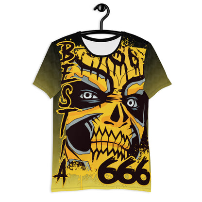 Bestia 666 Camiseta deportiva sublimada para hombre con estampado integral