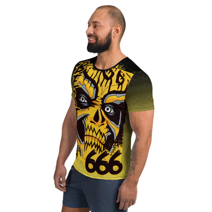 Bestia 666 Camiseta deportiva sublimada para hombre con estampado integral