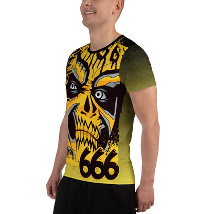 Bestia 666 Camiseta deportiva sublimada para hombre con estampado integral