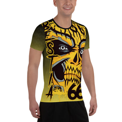 Bestia 666 Camiseta deportiva sublimada para hombre con estampado integral