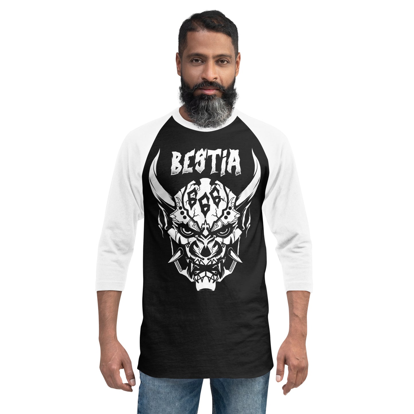 Bestia 666 camisa raglán manga 3/4